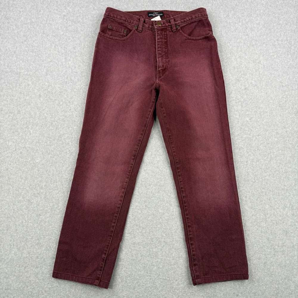 Vintage Guess Jeans Mens‎ 32x27 Maroon Red Georges Marciano Denim Made in USA
